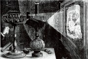 Le Praxinoscope à projection - gravure de la Nature n°492 du 4 novembre 1882